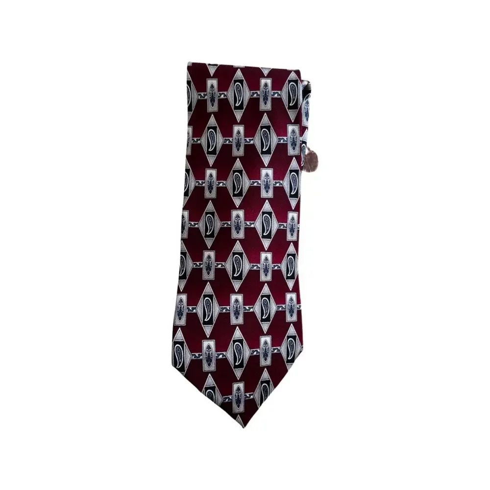 Vintage Pierre Cardin 90s Silk Neckties Set of Three Red/Maroon